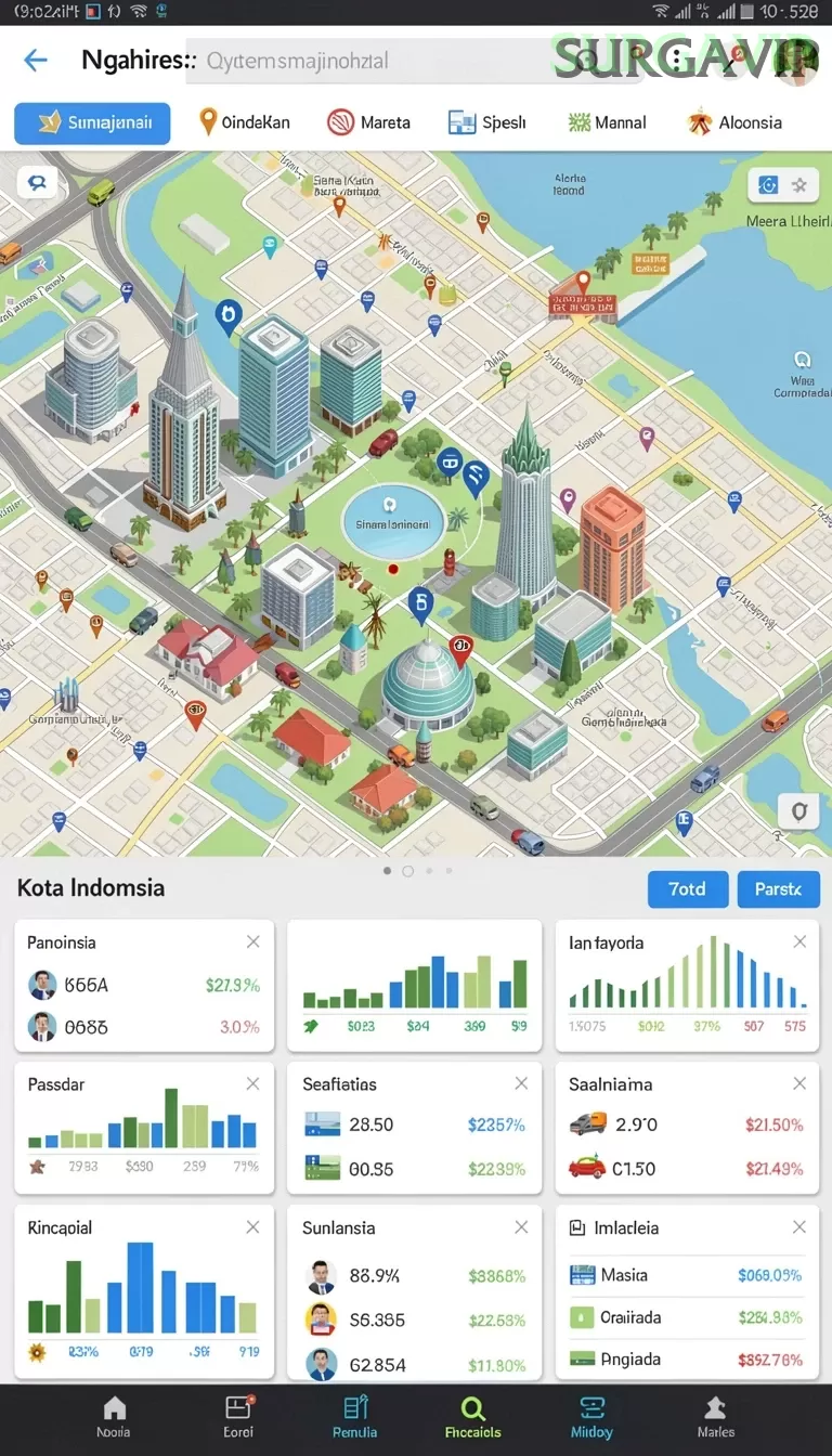 Cuplikan layar 9N9N — menu navigasi